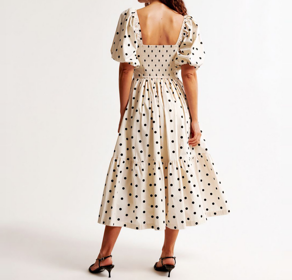 ABERCROMBIE Vestido de bolas, con mangas abullonadas